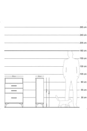 Arges Komodin Tek Raflı 3 Çekmeceli 60x30x96 Aytaşı-Aytaşı