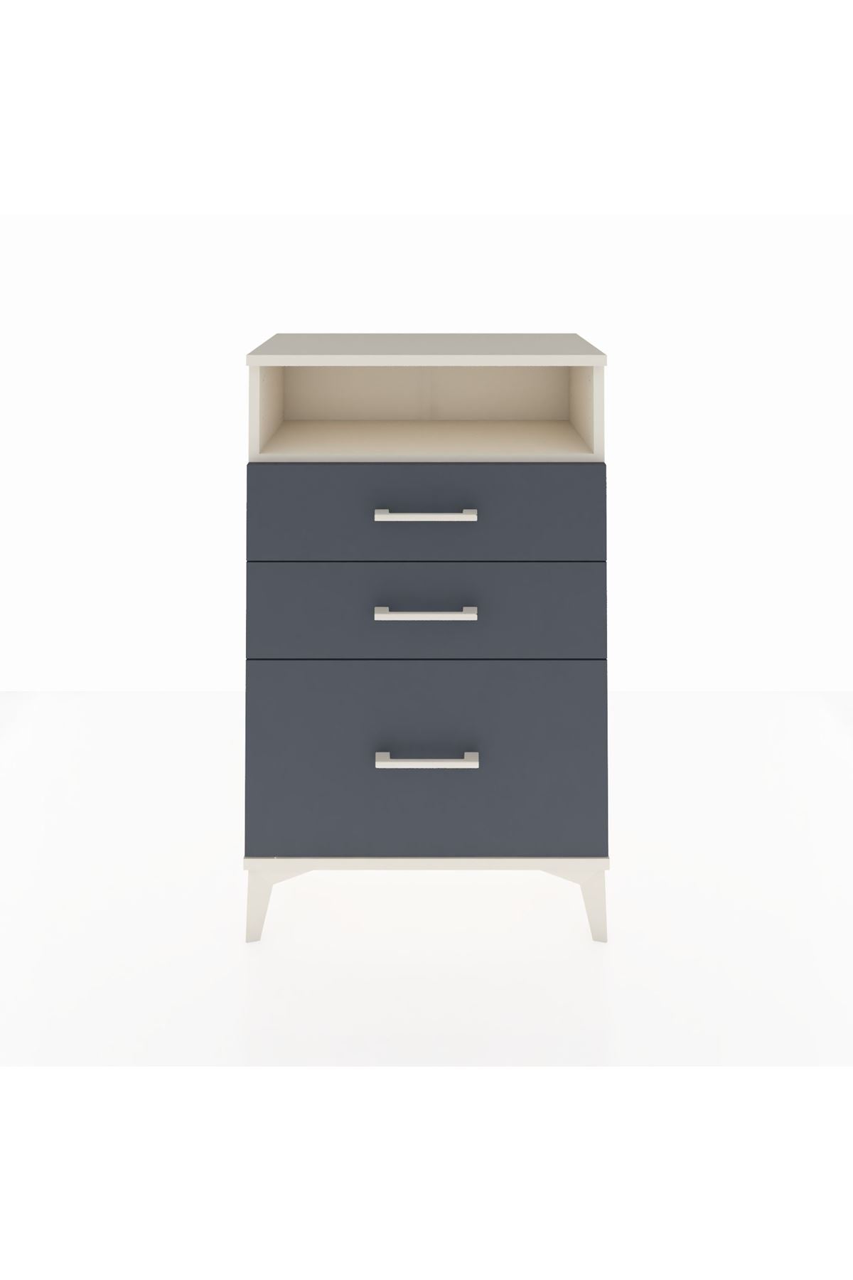 Arges Komodin Tek Raflı 3 Çekmeceli 60x30x96 Aytaşı-Antrasit