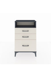 Arges Komodin Tek Raflı 3 Çekmeceli 60x30x96 Antrasit-Aytaşı