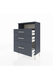 Arges Komodin Tek Raflı 3 Çekmeceli 60x30x96 Antrasit-Antrasit