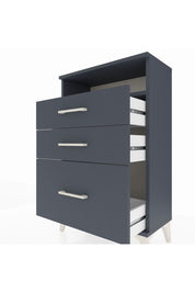 Arges Komodin Tek Raflı 3 Çekmeceli 60x30x96 Antrasit-Antrasit