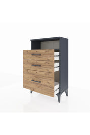 Arges Komodin Tek Raflı 3 Çekmeceli 60x30x96 Antrasit-Çam