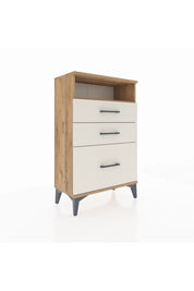 Arges Komodin Tek Raflı 3 Çekmeceli 60x30x96 Çam-Aytaşı