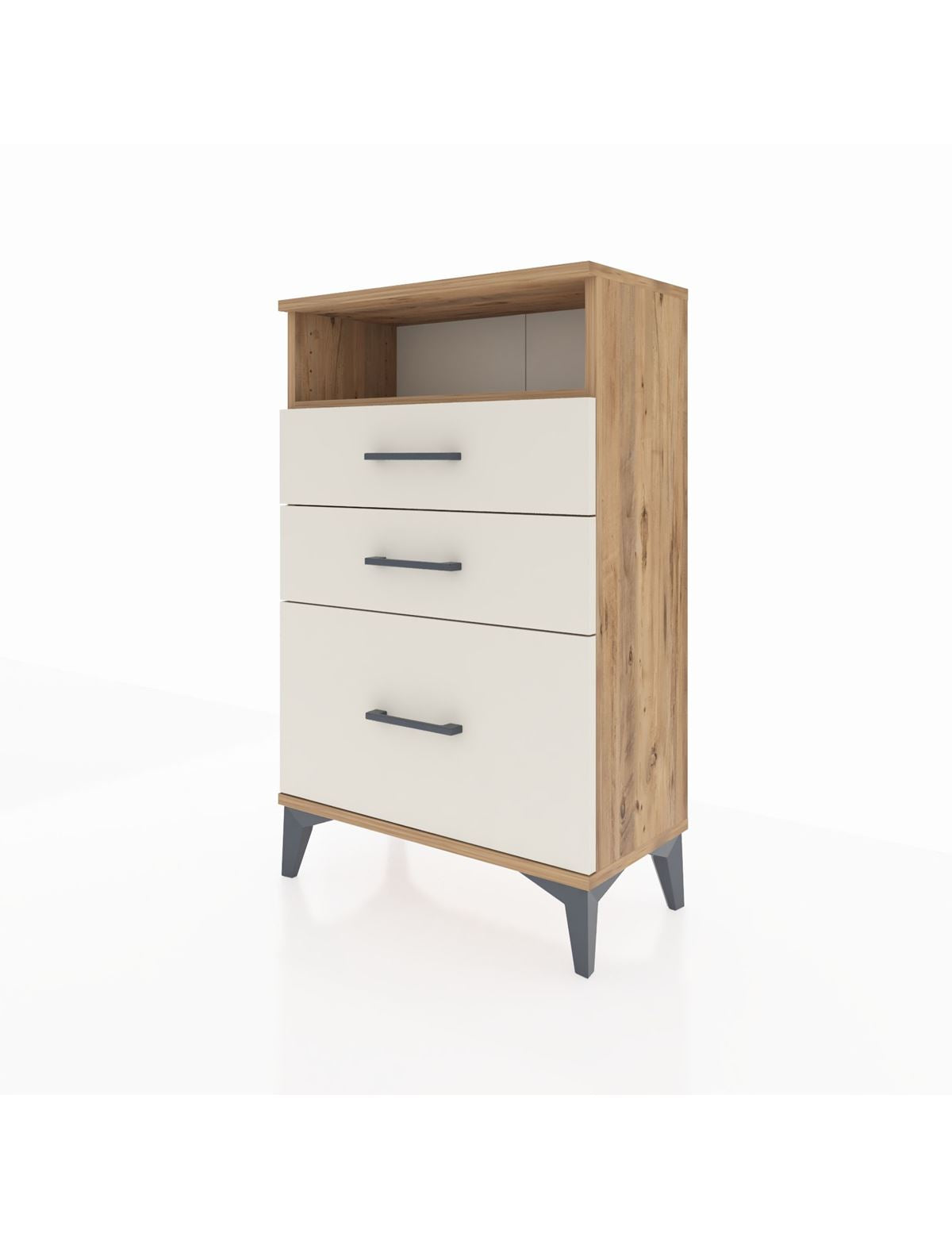 Arges Komodin Tek Raflı 3 Çekmeceli 60x30x96 - S14M010V7A