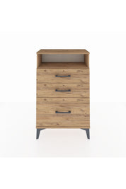 Arges Komodin Tek Raflı 3 Çekmeceli 60x30x96 Çam-Çam