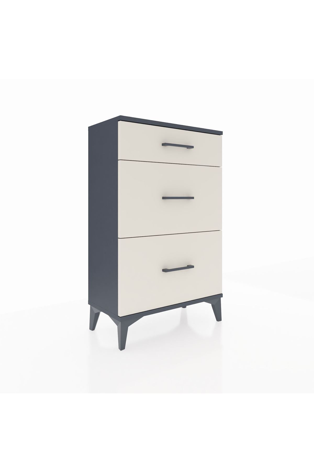 Arges Komodin 3 Çekmeceli 60x30x96 Antrasit-Aytaşı