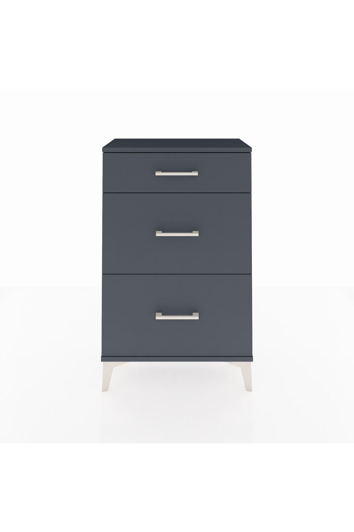 Arges Komodin 3 Çekmeceli 60x30x96 Antrasit-Antrasit