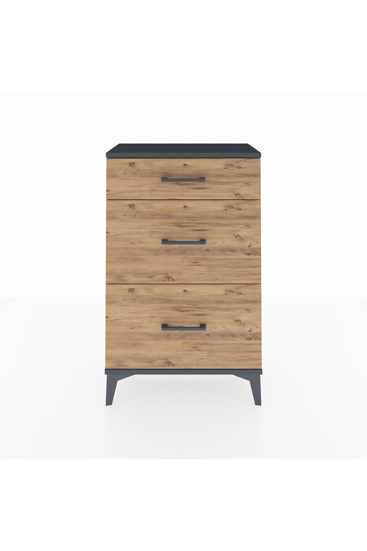 Arges Komodin 3 Çekmeceli 60x30x96 Antrasit-Çam