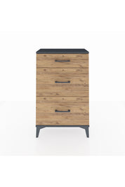 Arges Komodin 3 Çekmeceli 60x30x96 Antrasit-Çam