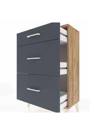 Arges Komodin 3 Çekmeceli 60x30x96 Çam-Antrasit