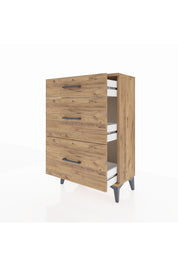 Arges Komodin 3 Çekmeceli 60x30x96 Çam-Çam