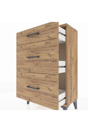 Arges Komodin 3 Çekmeceli 60x30x96 Çam-Çam