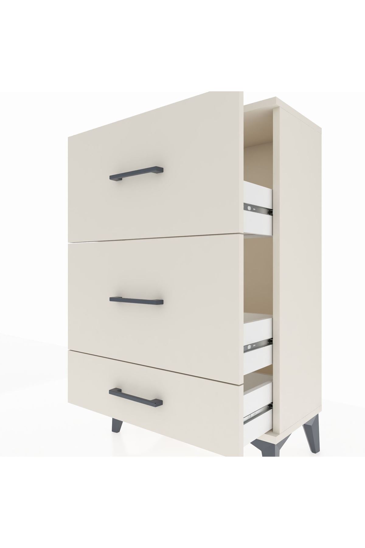 Arges Komodin 3 Çekmeceli 60x30x96 Aytaşı-Aytaşı