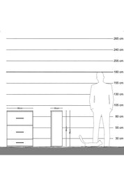Arges Komodin 3 Çekmeceli 60x30x96 Aytaşı-Çam