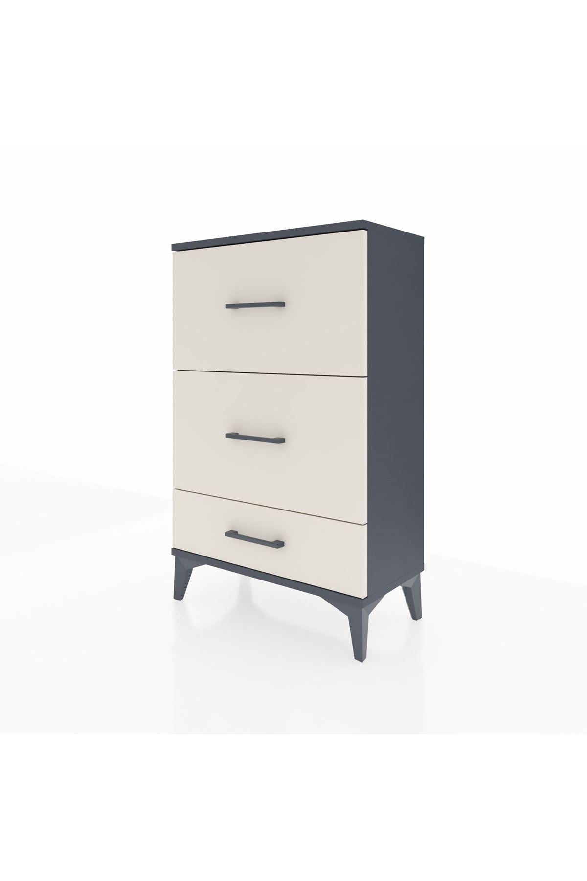 Arges Komodin 3 Çekmeceli 60x30x96 Antrasit-Aytaşı