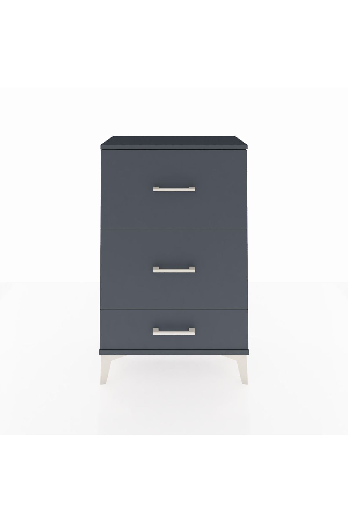 Arges Komodin 3 Çekmeceli 60x30x96 Antrasit-Antrasit