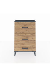 Arges Komodin 3 Çekmeceli 60x30x96 Antrasit-Çam