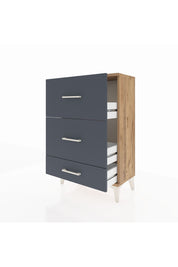Arges Komodin 3 Çekmeceli 60x30x96 Çam-Antrasit