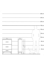 Arges Komodin 3 Çekmeceli 60x30x96 Çam-Antrasit