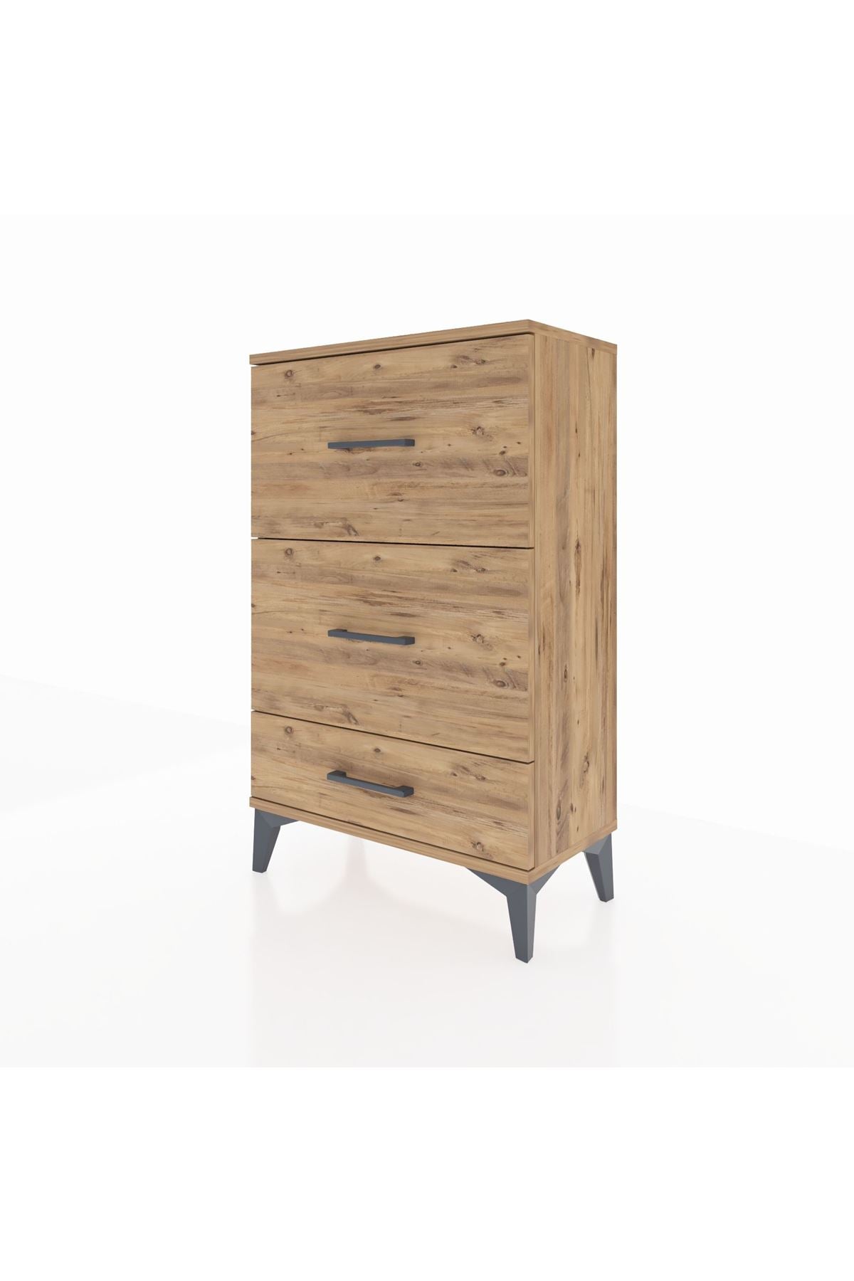 Arges Komodin 3 Çekmeceli 60x30x96 Çam-Çam