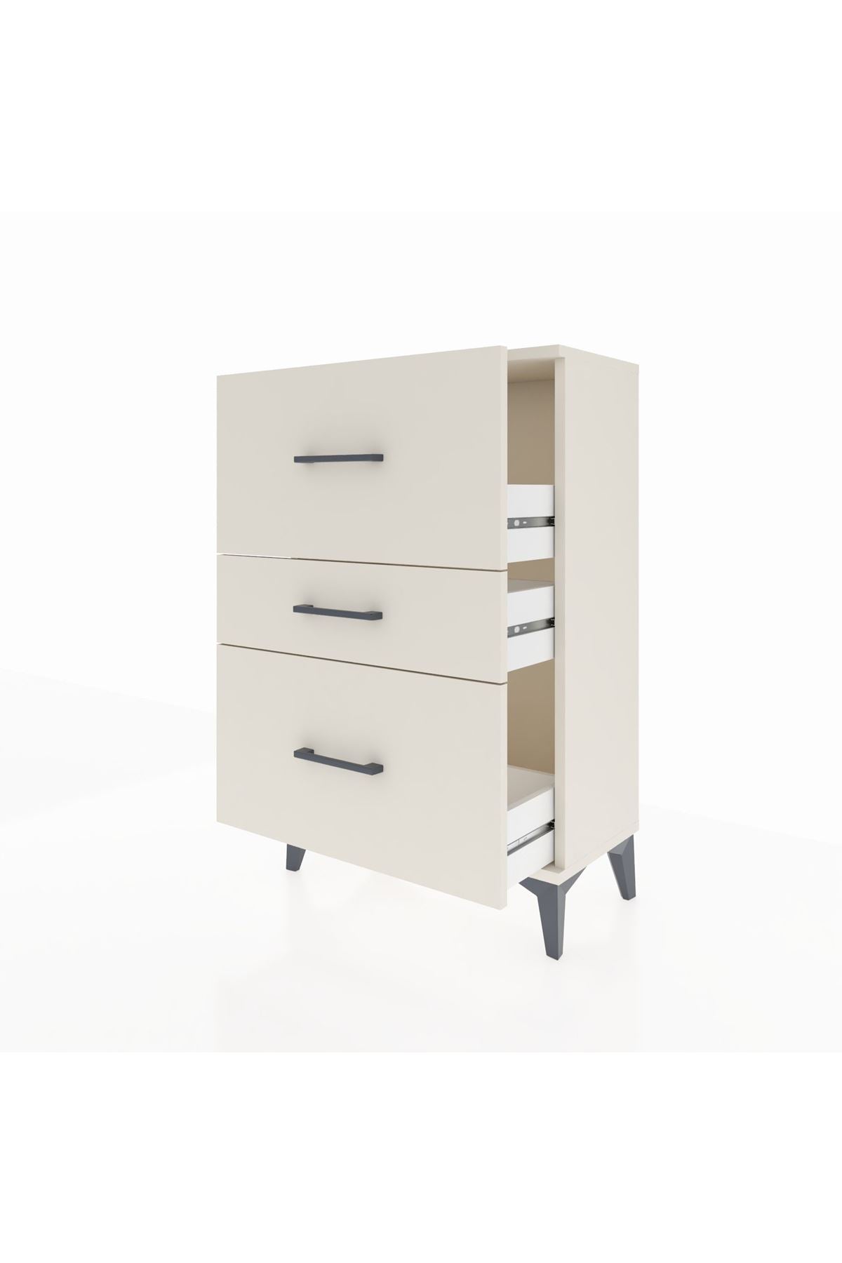 Arges Komodin 3 Çekmeceli 60x30x96 Aytaşı-Aytaşı