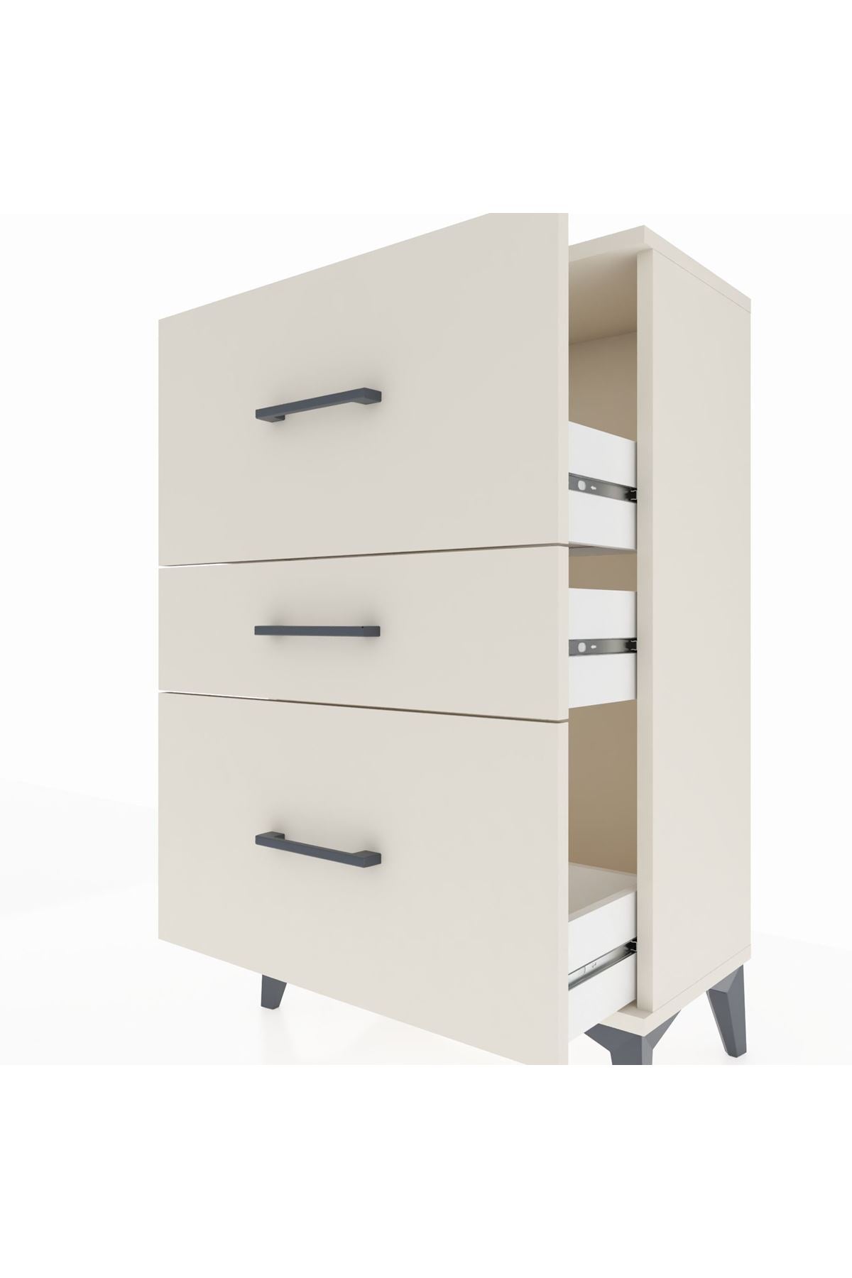 Arges Komodin 3 Çekmeceli 60x30x96 Aytaşı-Aytaşı