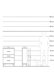 Arges Komodin 3 Çekmeceli 60x30x96 Aytaşı-Antrasit