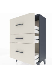 Arges Komodin 3 Çekmeceli 60x30x96 Antrasit-Aytaşı