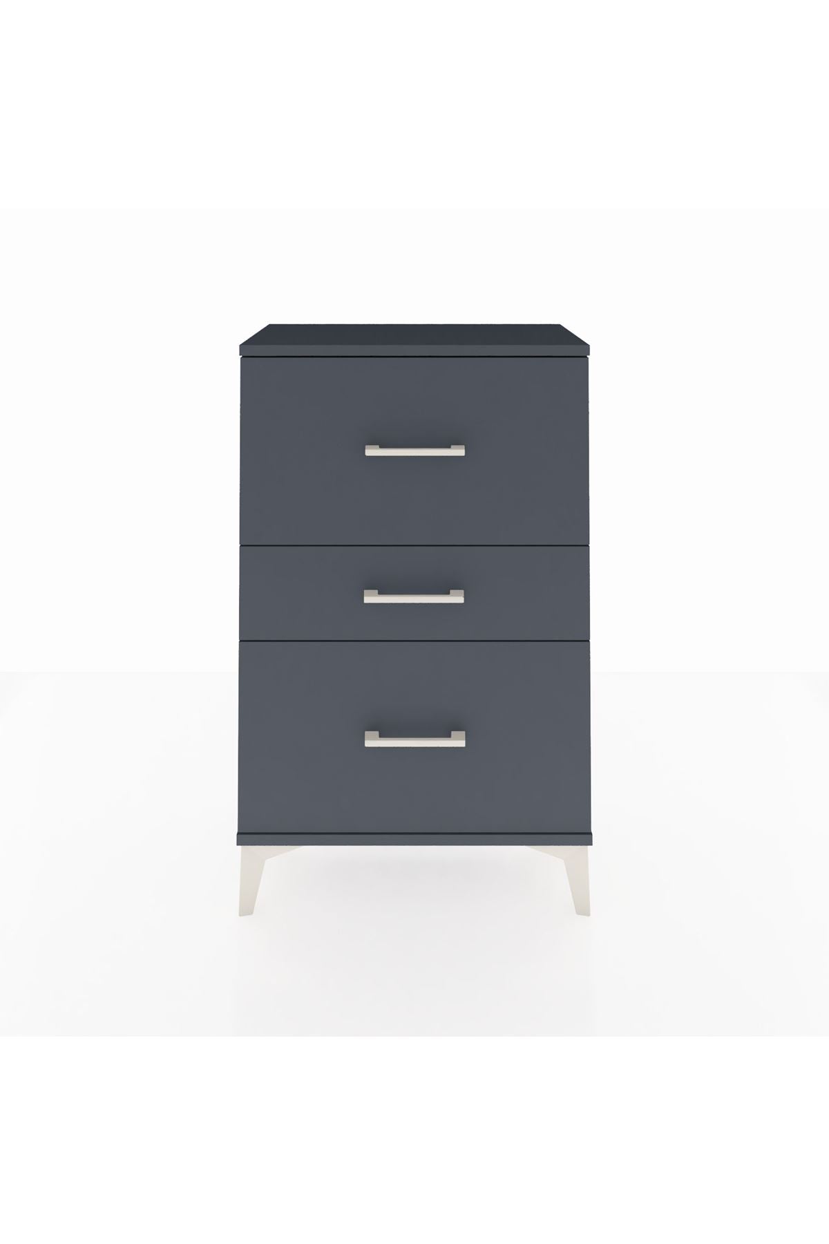 Arges Komodin 3 Çekmeceli 60x30x96 Antrasit-Antrasit