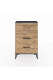 Arges Komodin 3 Çekmeceli 60x30x96 Antrasit-Çam