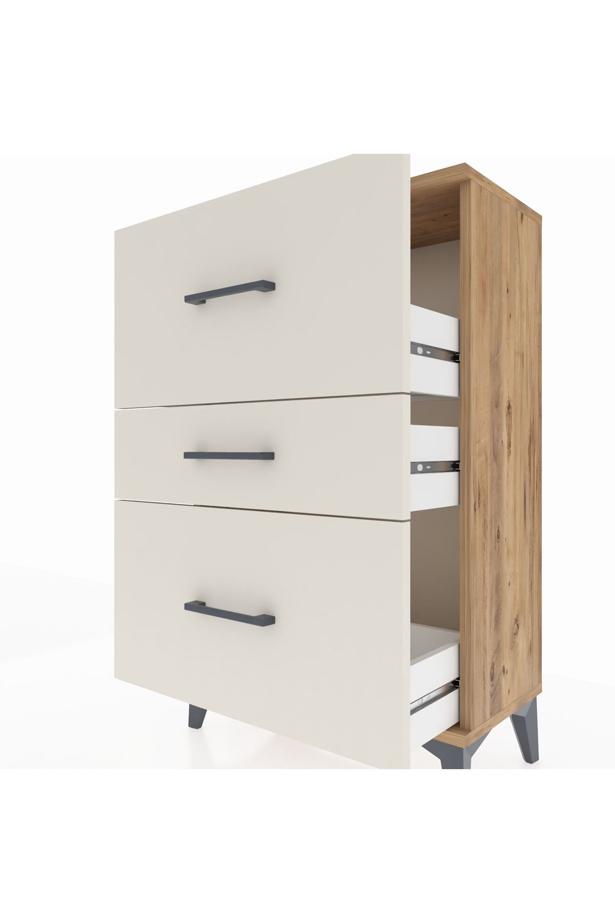 Arges Komodin 3 Çekmeceli 60x30x96 Çam-Aytaşı