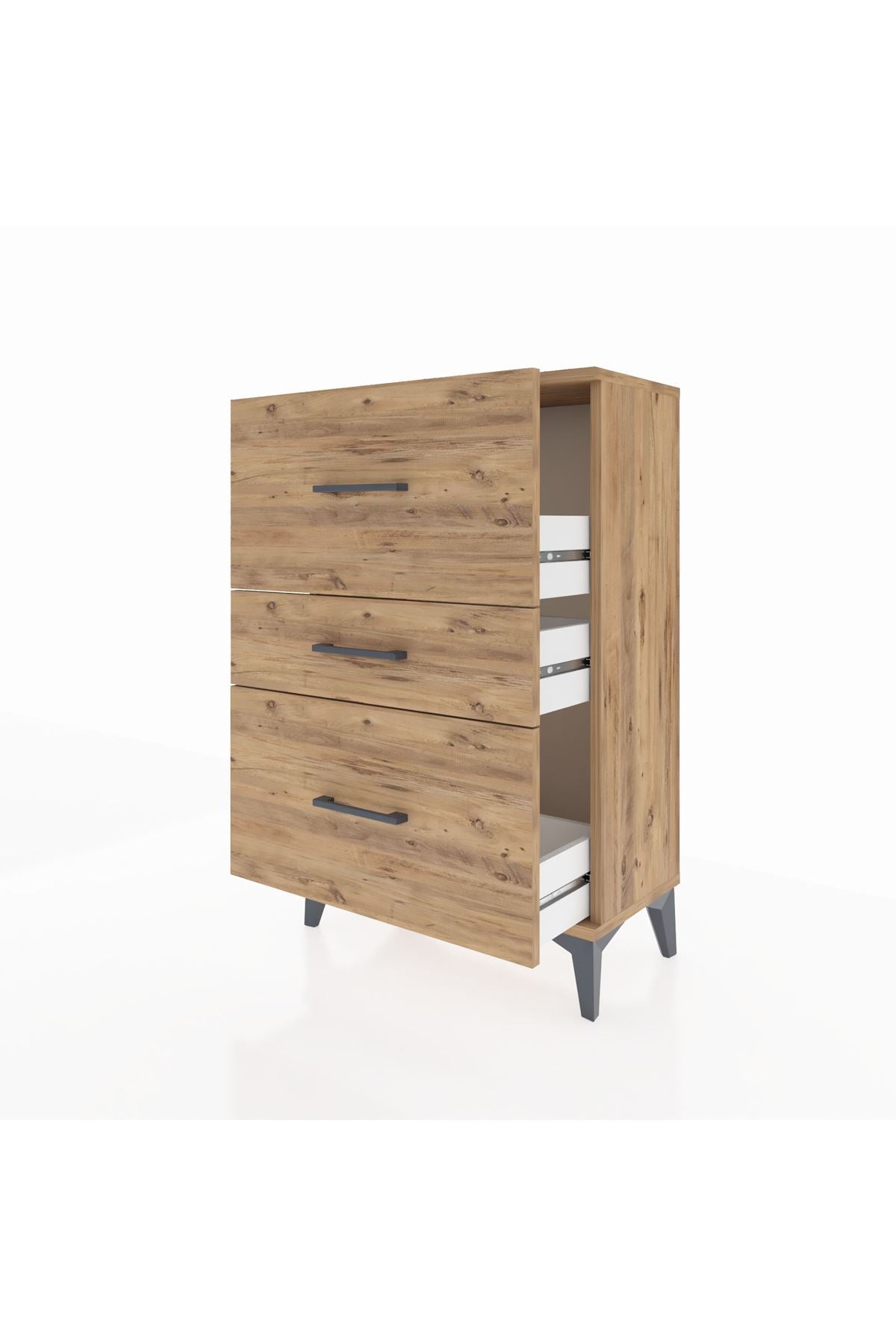 Arges Komodin 3 Çekmeceli 60x30x96 Çam-Çam