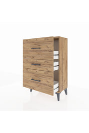 Arges Komodin 3 Çekmeceli 60x30x96 Çam-Çam