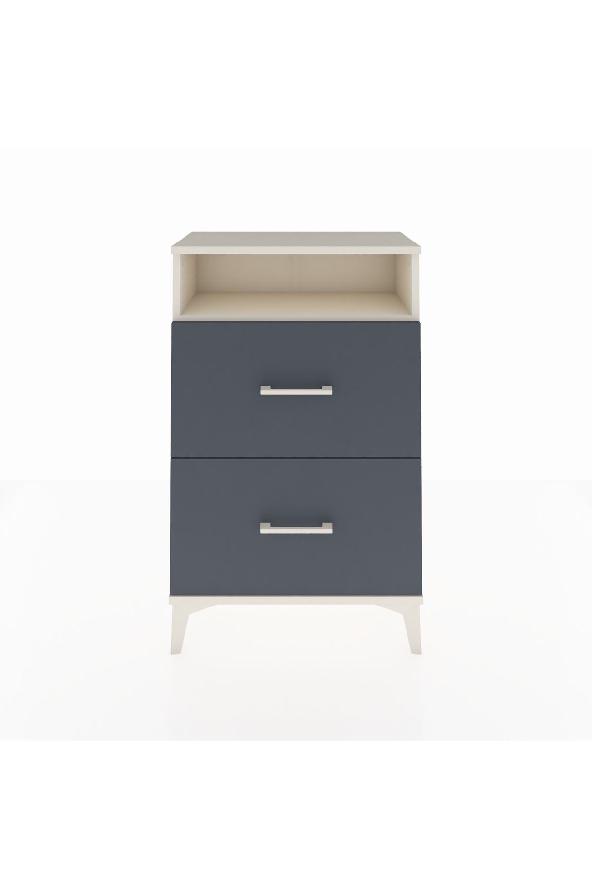 Arges Komodin Tek Raflı 2 Çekmeceli 60x30x96 Aytaşı-Antrasit