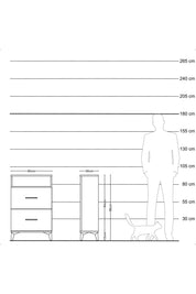 Arges Komodin Tek Raflı 2 Çekmeceli 60x30x96 Aytaşı-Çam