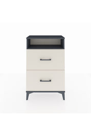 Arges Komodin Tek Raflı 2 Çekmeceli 60x30x96 Antrasit-Aytaşı