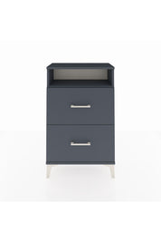 Arges Komodin Tek Raflı 2 Çekmeceli 60x30x96 Antrasit-Antrasit