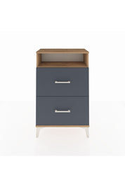 Arges Komodin Tek Raflı 2 Çekmeceli 60x30x96 Çam-Antrasit