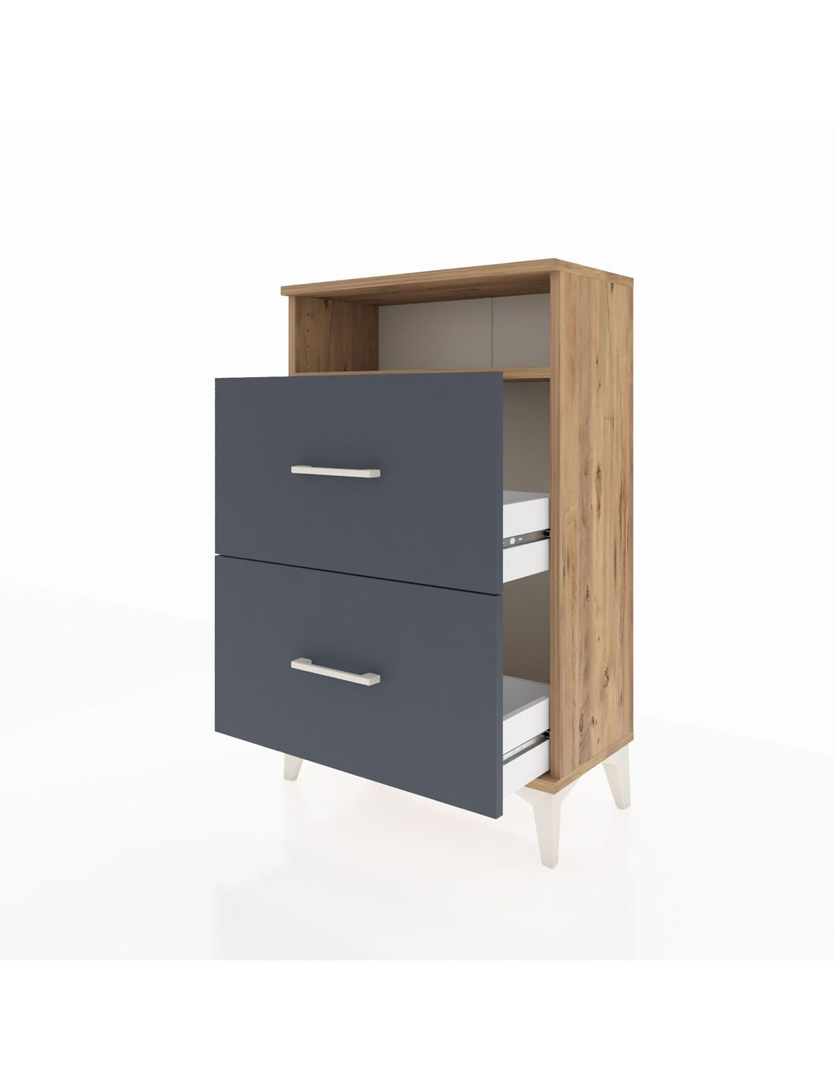 Arges Komodin Tek Raflı 2 Çekmeceli 60x30x96 - S14M014V8A