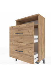 Arges Komodin Tek Raflı 2 Çekmeceli 60x30x96 Çam-Çam