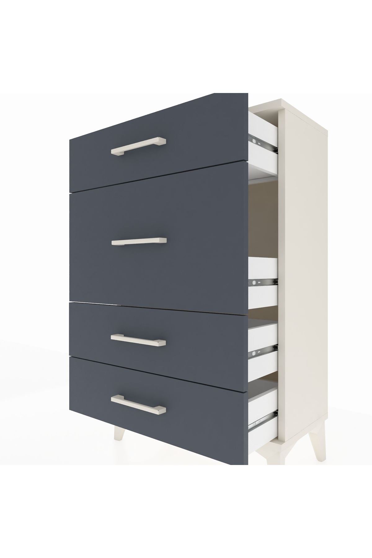 Arges Komodin 4 Çekmeceli 60x30x96 Aytaşı-Antrasit