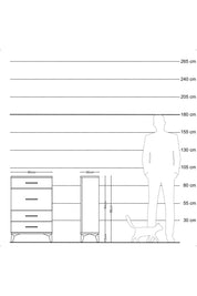 Arges Komodin 4 Çekmeceli 60x30x96 Aytaşı-Antrasit