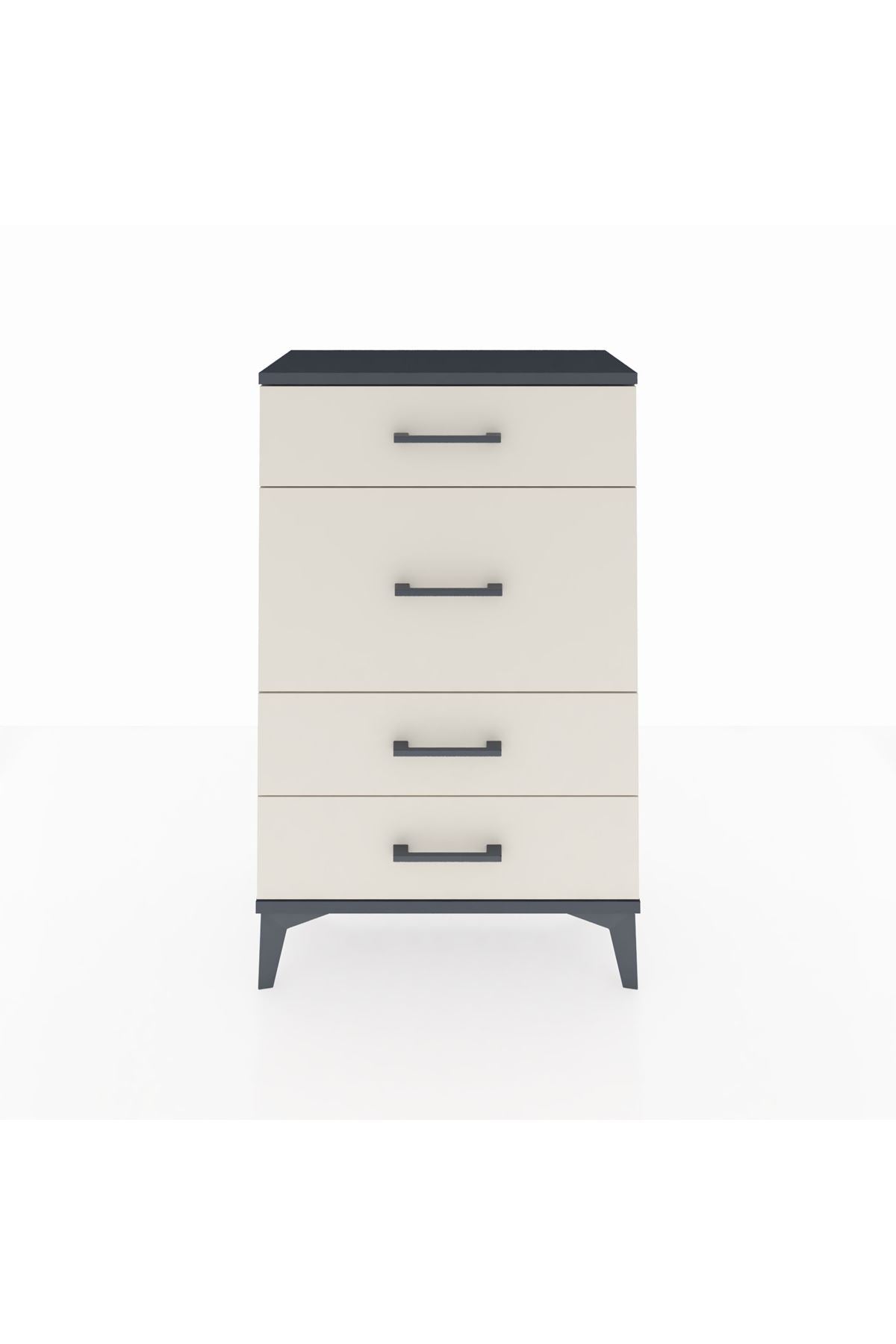 Arges Komodin 4 Çekmeceli 60x30x96 Antrasit-Aytaşı