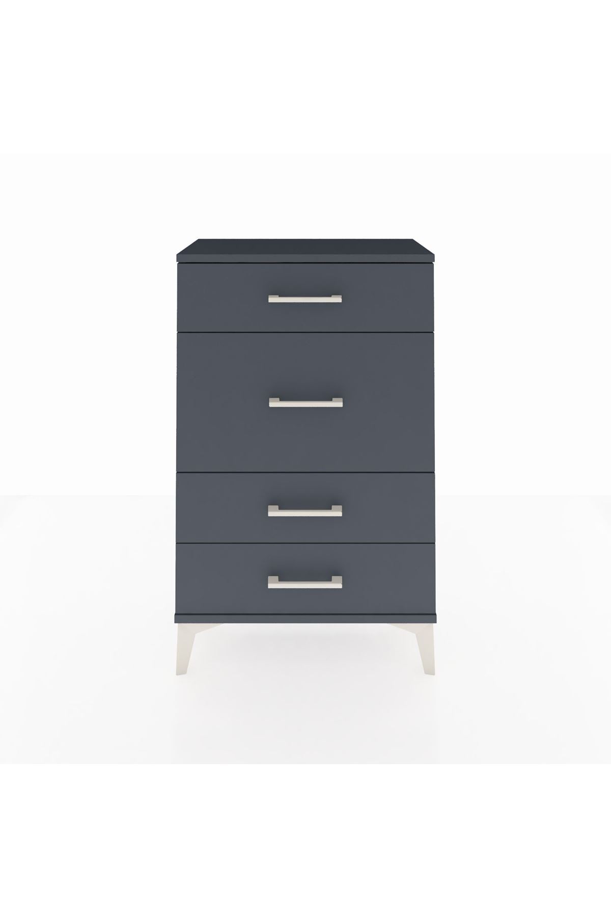 Arges Komodin 4 Çekmeceli 60x30x96 Antrasit-Antrasit