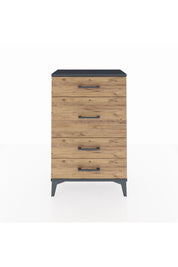 Arges Komodin 4 Çekmeceli 60x30x96 Antrasit-Çam