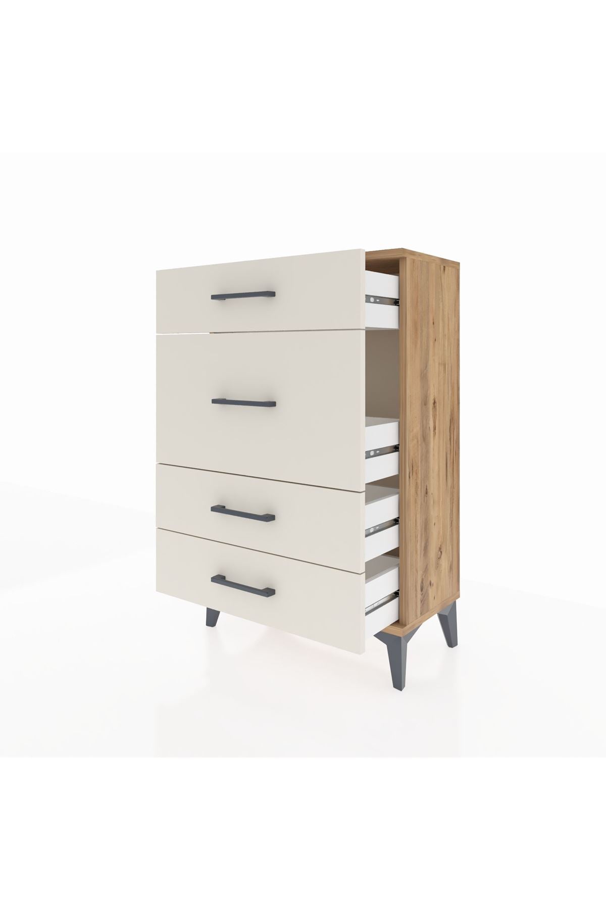 Arges Komodin 4 Çekmeceli 60x30x96 Çam-Aytaşı