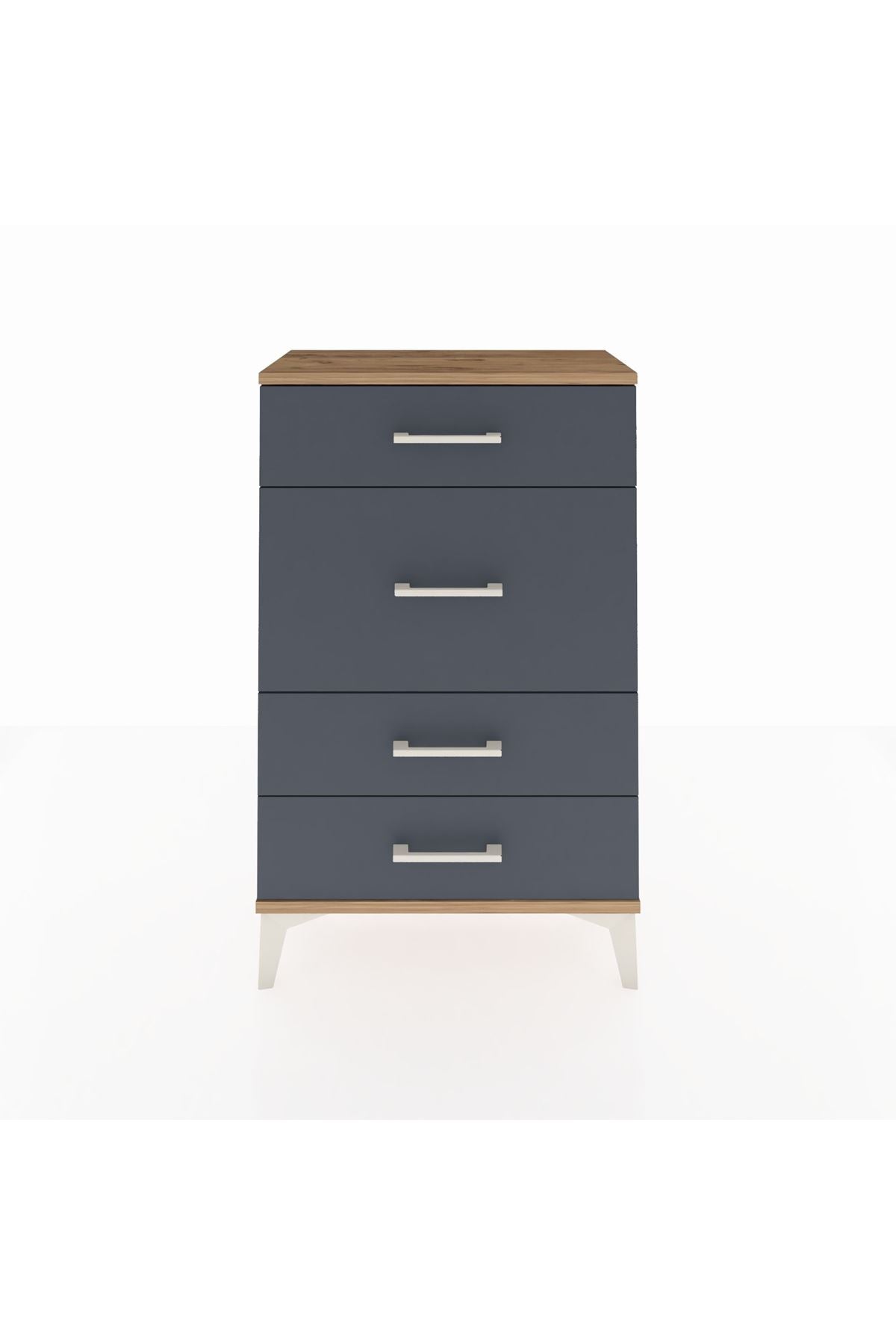 Arges Komodin 4 Çekmeceli 60x30x96 Çam-Antrasit