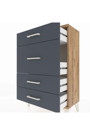 Arges Komodin 4 Çekmeceli 60x30x96 Çam-Antrasit
