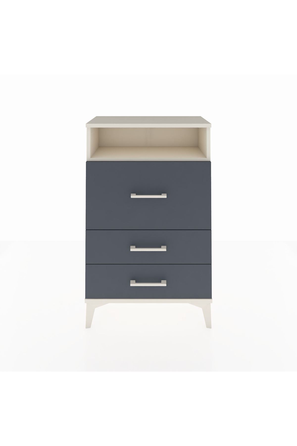 Arges Komodin Tek Raflı 3 Çekmeceli 60x30x96 Aytaşı-Antrasit