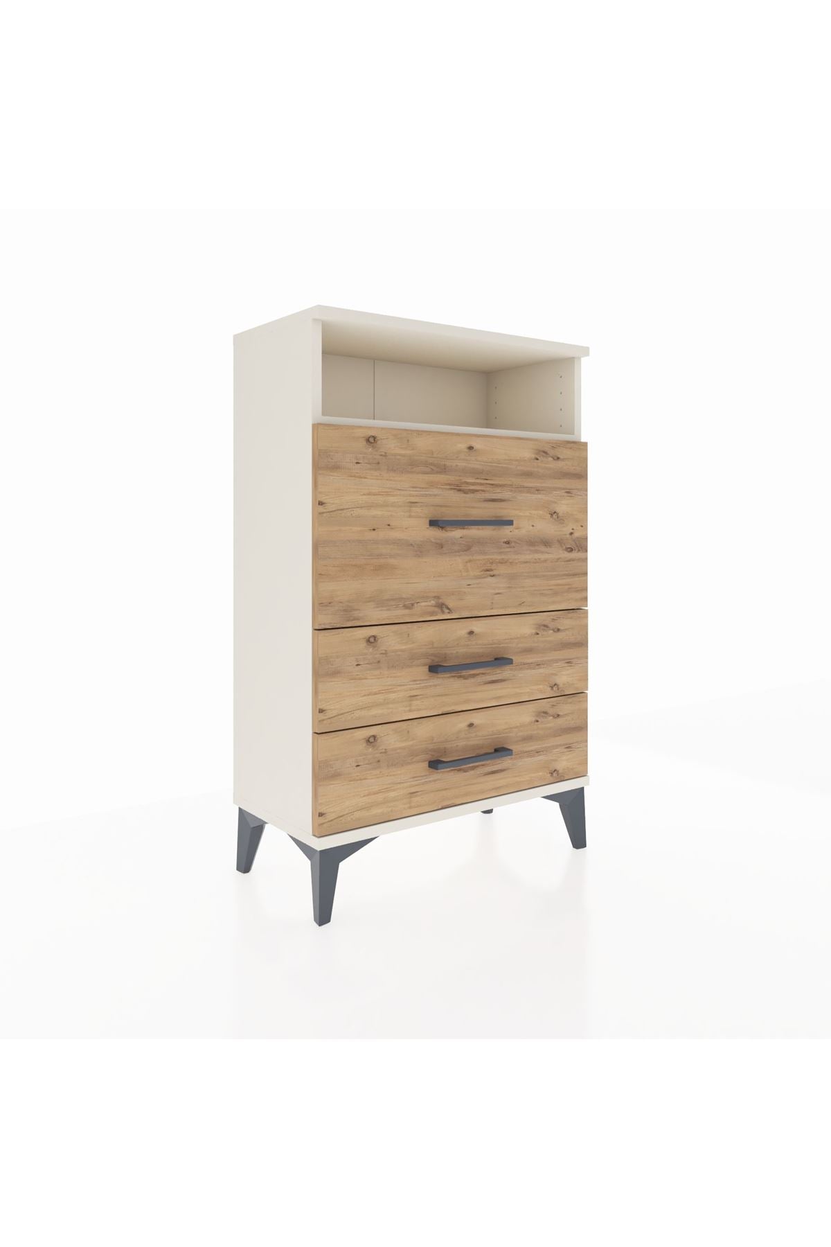 Arges Komodin Tek Raflı 3 Çekmeceli 60x30x96 Aytaşı-Çam